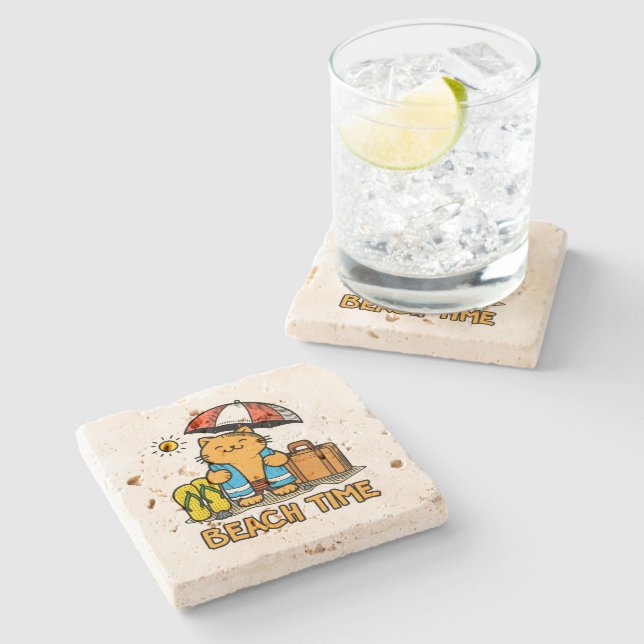 Dessous-de-verre En Pierre Plage 1 (Côté)