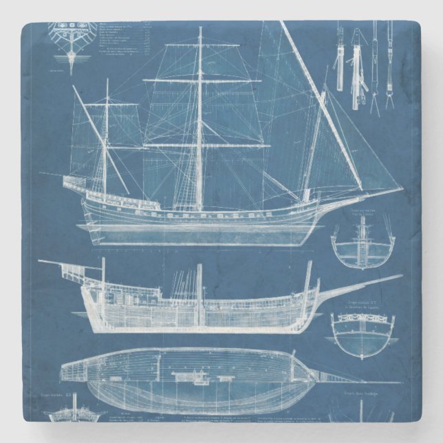 Dessous-de-verre En Pierre Plan d'expédition antique I (Devant)