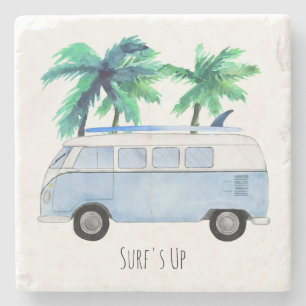 Dessous-de-verre En Pierre Planches de surf rétro vintage Surf's Up