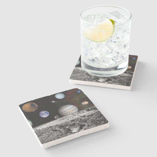 Dessous-de-verre En Pierre Planètes du système solaire (Côté)