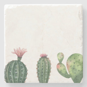 Dessous-de-verre En Pierre Plantes de cactus à aquarelle