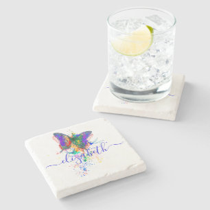 Dessous-de-verre En Pierre Plateau papillon personnalisé