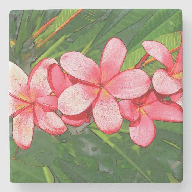 Dessous-de-verre En Pierre Plumeria (Devant)