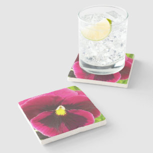 Dessous-de-verre En Pierre Plutôt Purple Pansy Floral