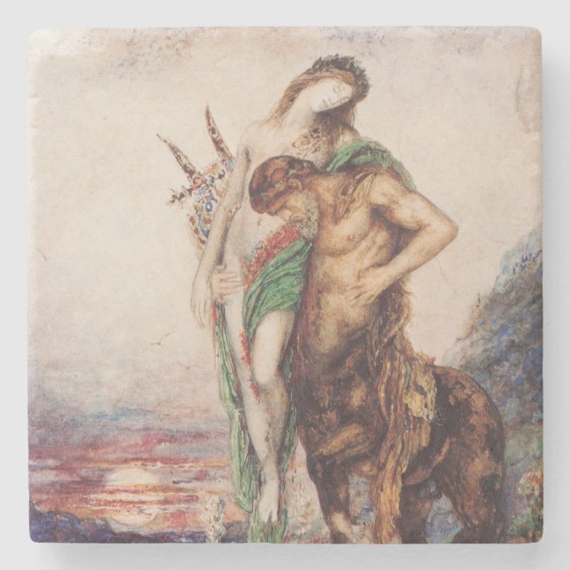 Dessous-de-verre En Pierre Poète mort porté par un Centaur (coucher du soleil (Devant)
