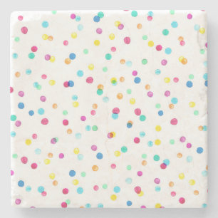 Dessous-de-verre En Pierre Points Aquarelle Lumineux : Motif transparent.