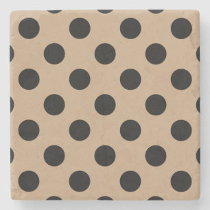 Dessous-de-verre En Pierre Points noirs sur beige