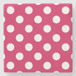 Dessous-de-verre En Pierre Pois blancs sur cerise