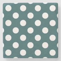 Pois blancs sur turquoise