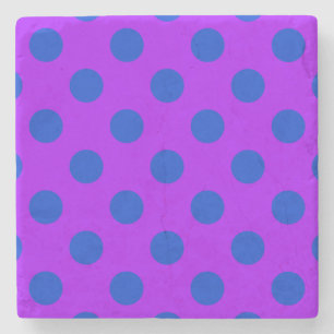 Dessous-de-verre En Pierre Pois bleus sur violet