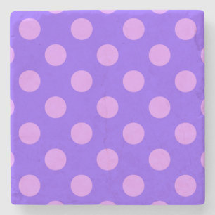 Dessous-de-verre En Pierre Pois Lilac sur periwinkle