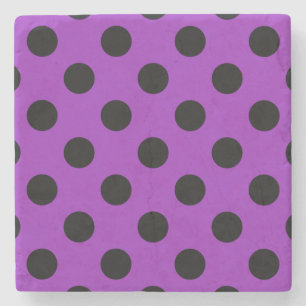 Dessous-de-verre En Pierre Pois noirs sur violet