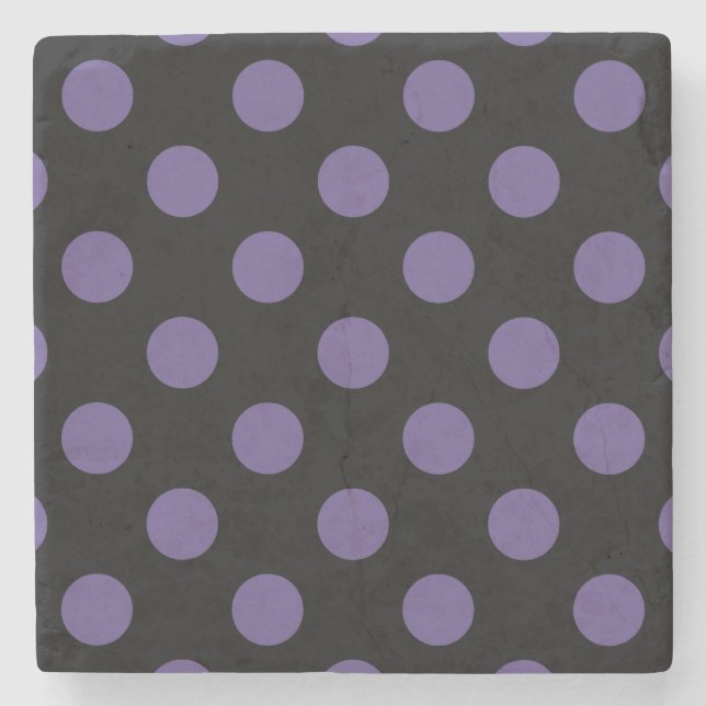 Dessous-de-verre En Pierre Pois ultra violets en noir (Devant)