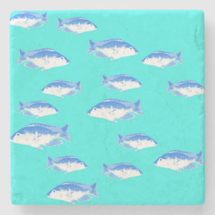 Dessous-de-verre En Pierre Poisson bleu turquoise