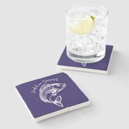 Dessous-de-verre En Pierre Poisson sur le bleu d'été