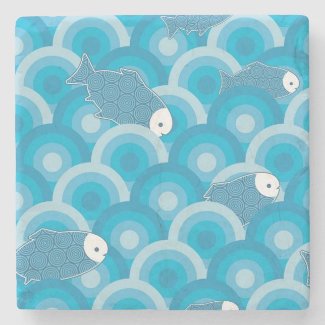 Dessous-de-verre En Pierre Poissons (Devant)