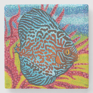 Dessous-de-verre En Pierre Poissons tropicaux brillants II