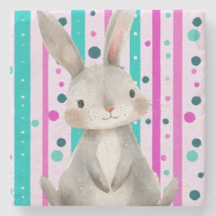 Dessous-de-verre En Pierre Polka Dot Bunny Délice