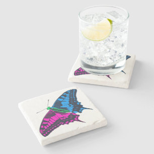 Dessous-de-verre En Pierre Polysexual Pride Flag Swallowtail Butterfly