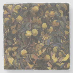 Dessous-de-verre En Pierre Pommes sur les branches des arbres (par Serebriako