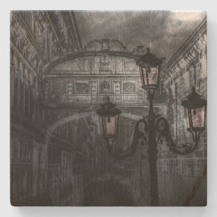 Dessous-de-verre En Pierre Pont des Soupirs de la Pluie de Venise sombre à la