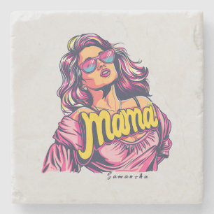 Dessous-de-verre En Pierre Pop Art Retro Personnalisé (6)