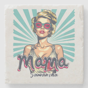 Dessous-de-verre En Pierre Pop Art Retro Personnalisé (7)