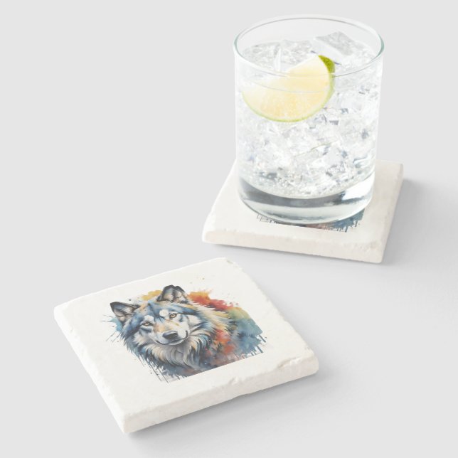 Dessous-de-verre En Pierre Porta-copo de pedra lobo (Côté)
