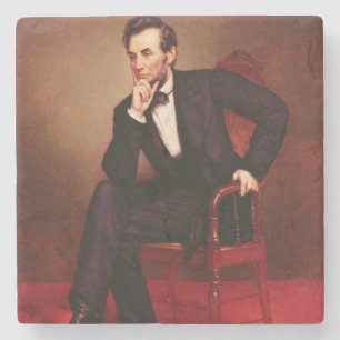 Dessous-de-verre En Pierre Portrait d'Abraham Lincoln