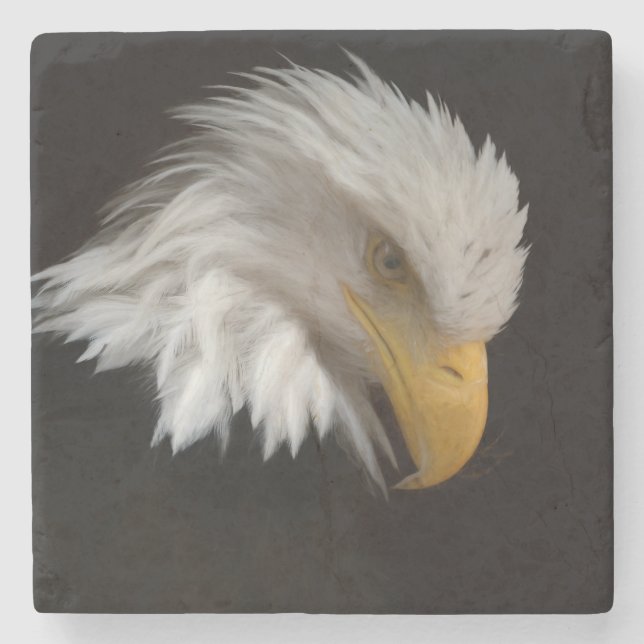 Dessous-de-verre En Pierre Portrait de Bald Eagle (Devant)