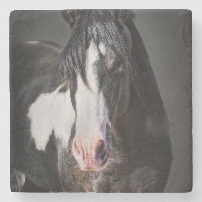 Dessous-de-verre En Pierre Portrait de cheval II (Devant)