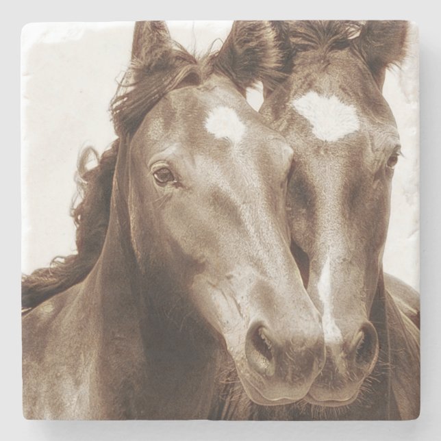 Dessous-de-verre En Pierre Portrait de cheval III (Devant)