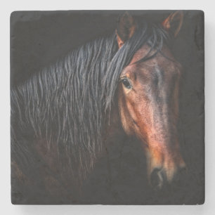 Dessous-de-verre En Pierre Portrait de cheval VII
