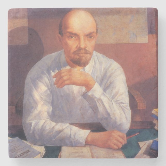 Dessous-de-verre En Pierre Portrait de Vladimir Lénine (Devant)