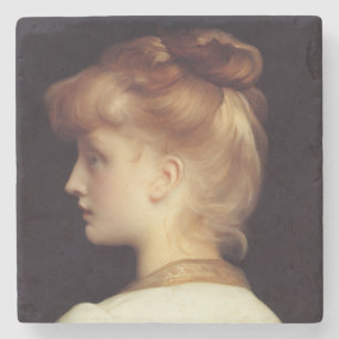Dessous-de-verre En Pierre Portrait féminin de Behind (par Frederic Leighton)