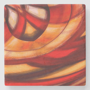 Dessous-de-verre En Pierre Poster Abstrait Fractal Circles Imprimer