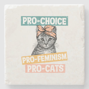 Dessous-de-verre En Pierre Pro-Choice, Pro-Féminisme, Pro-Cat AMOUREUX DES