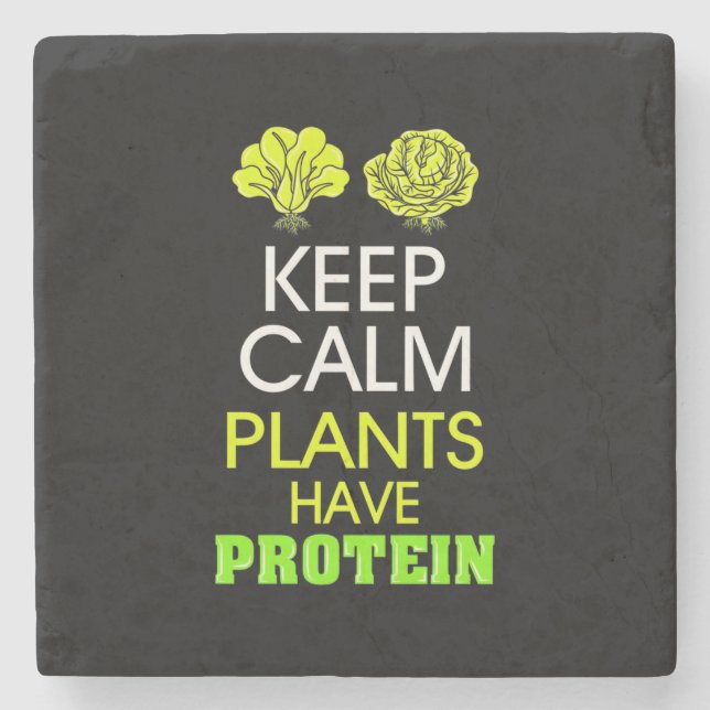 Dessous-de-verre En Pierre Protéine have de Keep Calm Plants (Devant)