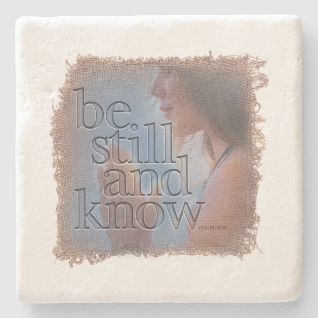 Dessous-de-verre En Pierre PSALM 46:10 - Coaster (Devant)