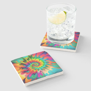 Dessous-de-verre En Pierre Psychédélique Tie Dye Retro Surreal