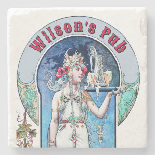Dessous-de-verre En Pierre Pub Art Nouveau de l'époque victorienne