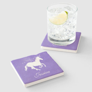 Dessous-de-verre En Pierre Purple Unicorn Dessous de verre de pierre personna