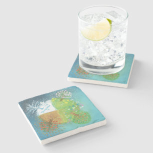 Dessous-de-verre En Pierre Quatre saisons sur Terre