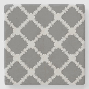 Dessous-de-verre En Pierre Quatrefoil dans les tons gris