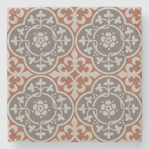 Dessous-de-verre En Pierre Quatrefoils floraux médiévaux
