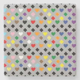 Dessous-de-verre En Pierre Rainbow Hearts