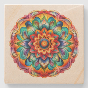 Dessous-de-verre En Pierre Rainbow Mandala