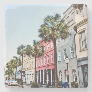 Dessous-de-verre En Pierre Rainbow Row, Charleston,