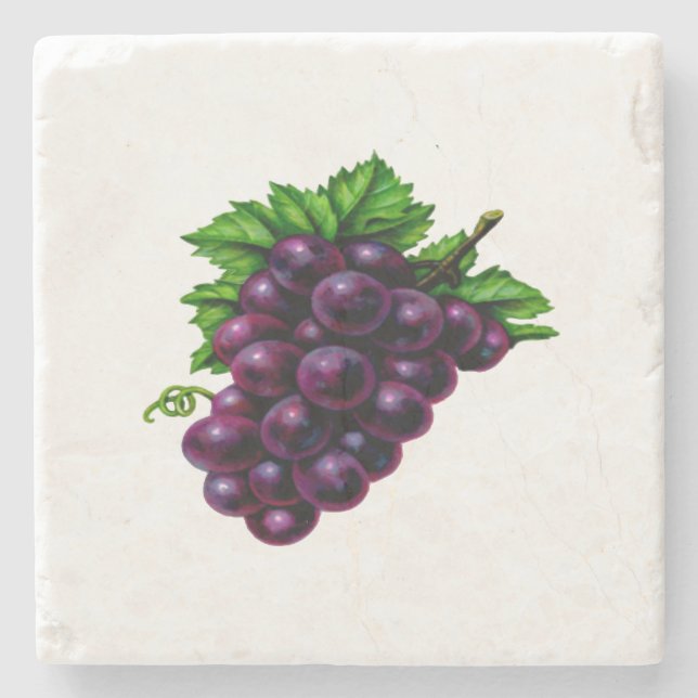 Dessous-de-verre En Pierre Raisins de cuve pourpres (Devant)