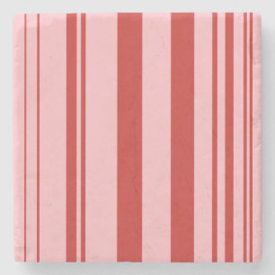 Dessous-de-verre En Pierre Rayures variées/Rose & Rouge